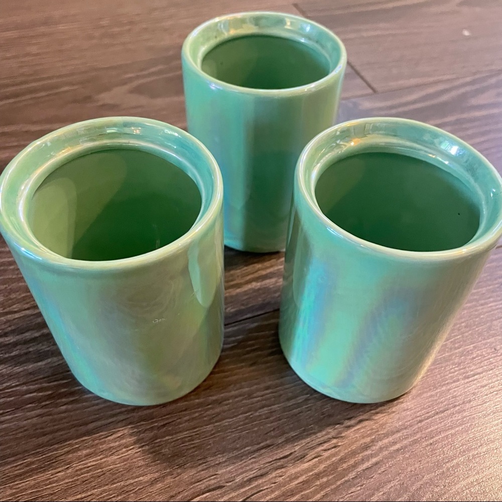 3pc Iridescent Ceramic Cups/Planters